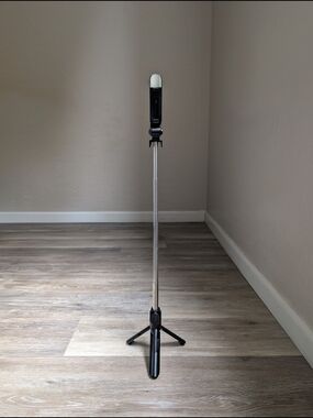 Black and Silver Smartphone Tripod with LED Light